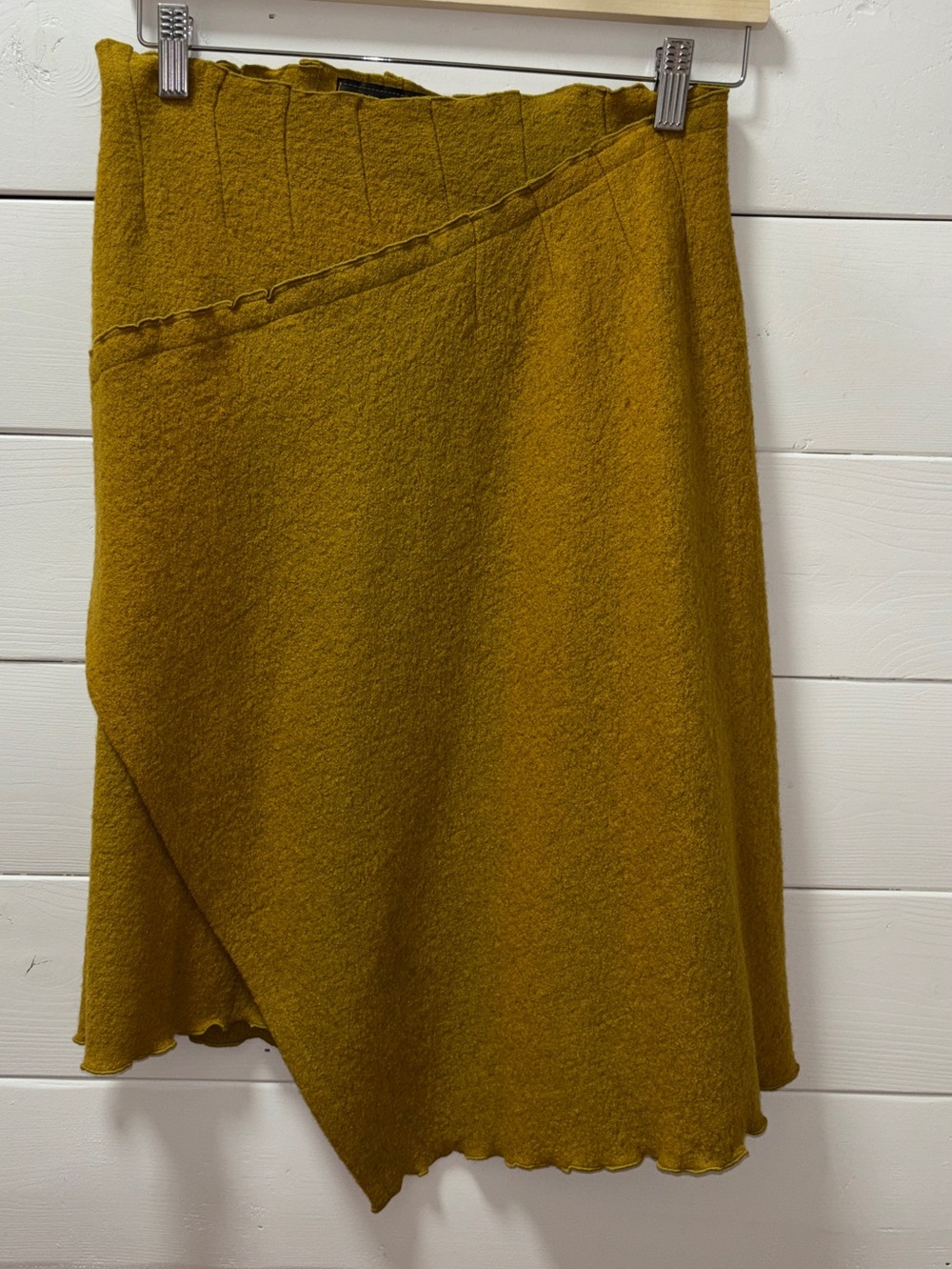 Carmen G Montréal Asymmetrical Wool Blend Skirt – Mustard – Size M/M – Made in - Picture 5 of 9